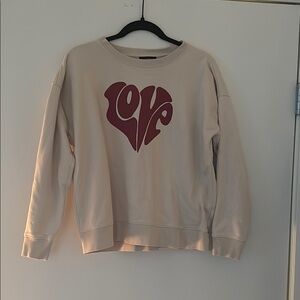 J. Crew love Cream crew Sweatshirt love